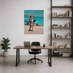 Mother with child on the beach